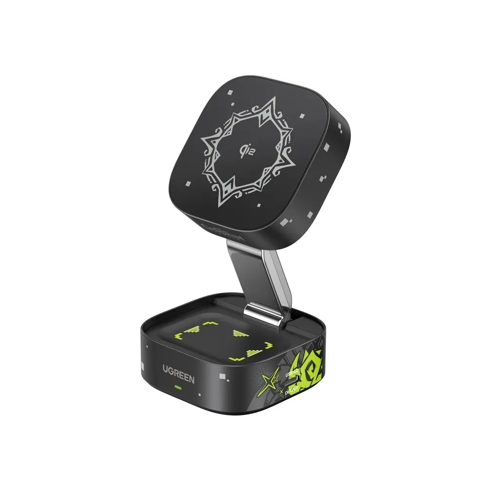 Ładowarka indukcyjna UGREEN W702 Qi2 2w1 Genshin Impact Series do do Apple iPhone AirPods 25W + kabel USB-C 1m