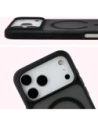Etui z pierścieniem magnetycznym Bizon Case MatteO do do Apple iPhone 17 Pro Max przydymione-czarne