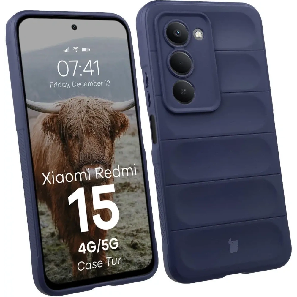 Pancerne etui Bizon Case Tur do Xiaomi Redmi 15 4G / 5G granatowe