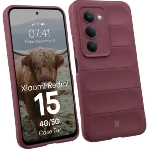 Pancerne etui Bizon Case Tur do Xiaomi Redmi 15 4G / 5G burgundowe