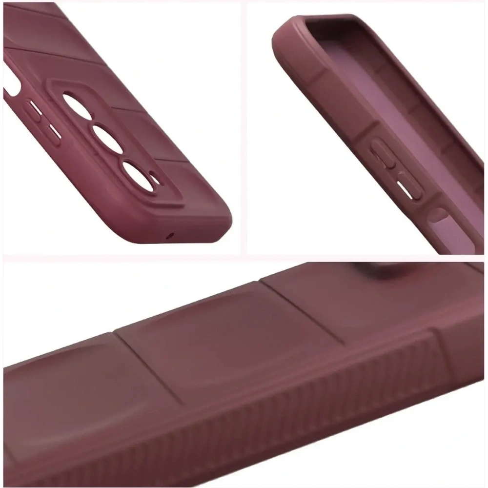 Pancerne etui Bizon Case Tur do Xiaomi Redmi 15 4G / 5G burgundowe