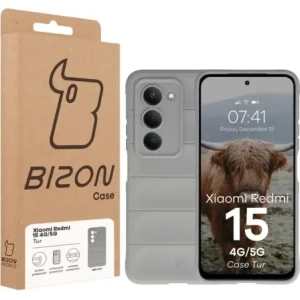 Pancerne etui Bizon Case Tur do Xiaomi Redmi 15 4G / 5G jasnoszare