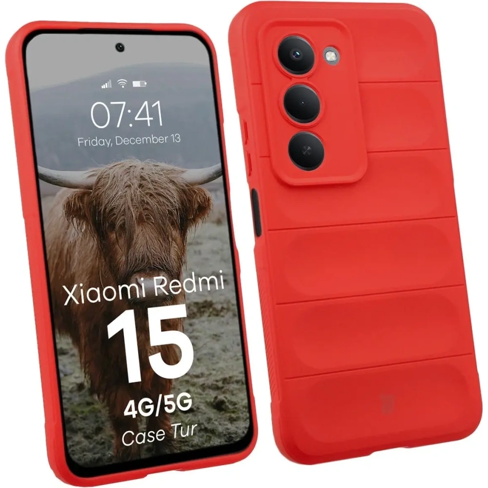 Pancerne etui Bizon Case Tur do Xiaomi Redmi 15 4G / 5G czerwone