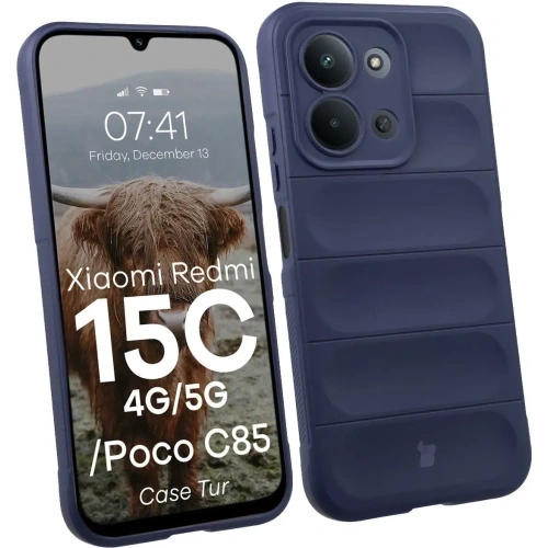 Pancerne etui Bizon Case Tur do Xiaomi Redmi 15C 4G / 5G / POCO C85 4G granatowe