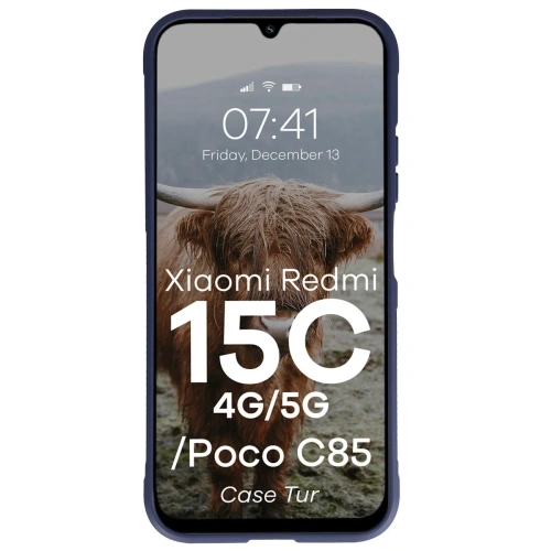 Pancerne etui Bizon Case Tur do Xiaomi Redmi 15C 4G / 5G / POCO C85 4G granatowe