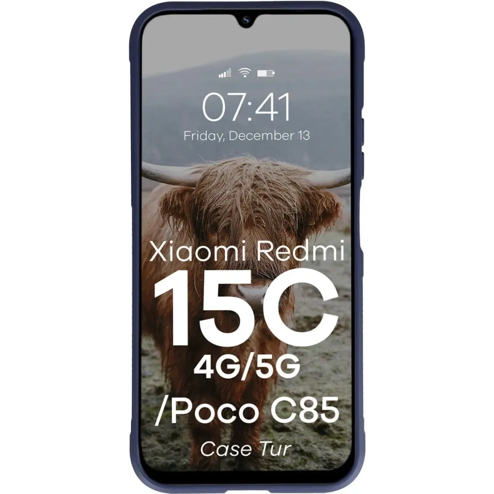 Pancerne etui Bizon Case Tur do Xiaomi Redmi 15C 4G / 5G / POCO C85 4G 173mm granatowe