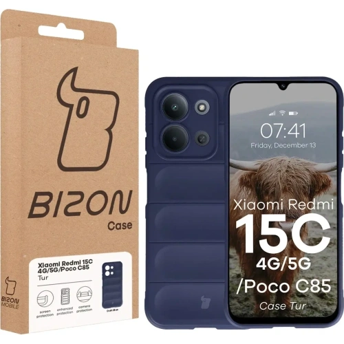 Pancerne etui Bizon Case Tur do Xiaomi Redmi 15C 4G / 5G / POCO C85 4G granatowe