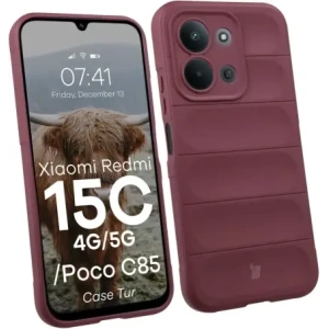Pancerne etui Bizon Case Tur do Xiaomi Redmi 15C 4G / 5G / POCO C85 4G burgundowe