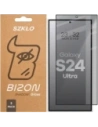 Prywatyzujące szkło hartowane Bizon Glass Edge Shadow Duo do Samsung Galaxy S24 Ultra przyciemniane z czarną ramką [2 PACK]