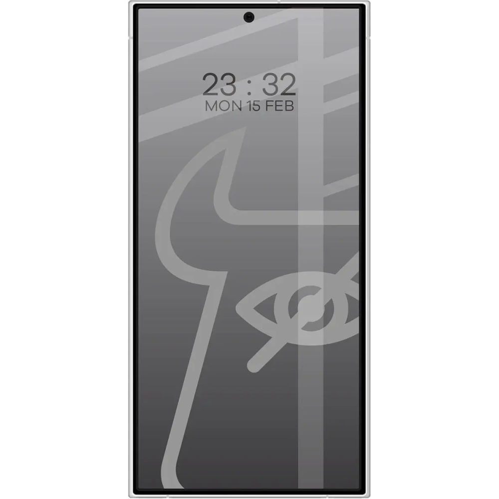 Prywatyzujące szkło hartowane Bizon Glass Edge Shadow Duo do Samsung Galaxy S24 Ultra przyciemniane z czarną ramką [2 PACK]