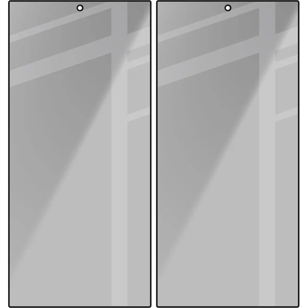 Prywatyzujące szkło hartowane Bizon Glass Edge Shadow Duo do Samsung Galaxy S24 Ultra przyciemniane z czarną ramką [2 PACK]