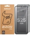Prywatyzujące szkło hartowane Bizon Glass Edge Shadow Duo do Samsung Galaxy S25 / S24 przyciemniane z czarną ramką [2 PACK]