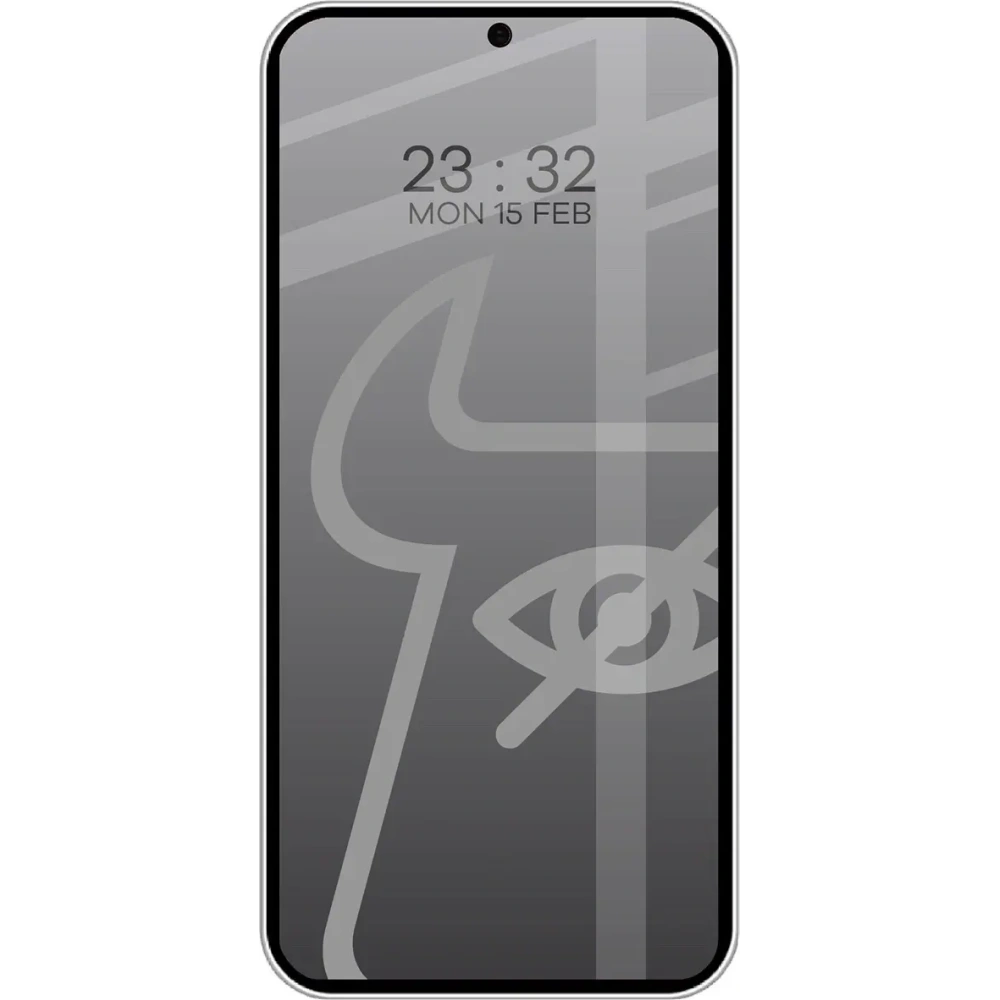 Prywatyzujące szkło hartowane Bizon Glass Edge Shadow Duo do Samsung Galaxy S25 / S24 przyciemniane z czarną ramką [2 PACK]