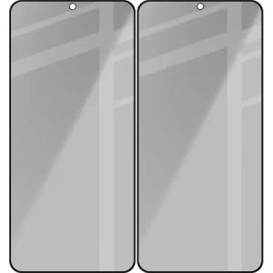 Prywatyzujące szkło hartowane Bizon Glass Edge Shadow Duo do Samsung Galaxy S25 / S24 przyciemniane z czarną ramką [2 PACK]