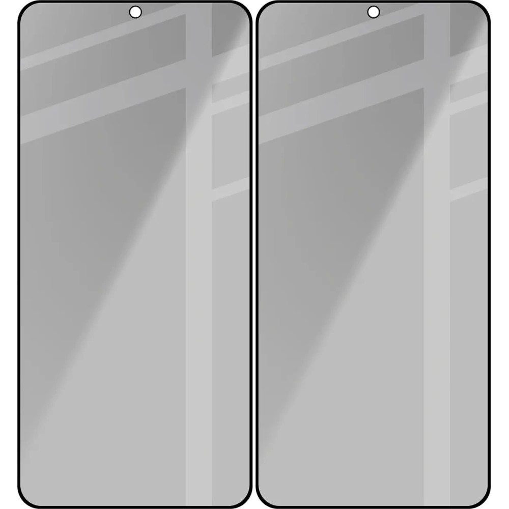 Prywatyzujące szkło hartowane Bizon Glass Edge Shadow Duo do Samsung Galaxy S25 / S24 przyciemniane z czarną ramką [2 PACK]