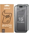 Prywatyzujące szkło hartowane Bizon Glass Edge Shadow Duo do do Apple iPhone 15 Pro Max przyciemniane z czarną ramką [2 PACK]
