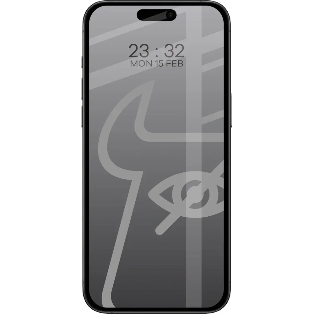 Prywatyzujące szkło hartowane Bizon Glass Edge Shadow Duo do do Apple iPhone 15 Pro Max przyciemniane z czarną ramką [2 PACK]