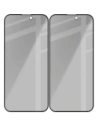 Prywatyzujące szkło hartowane Bizon Glass Edge Shadow Duo do do Apple iPhone 15 Pro Max przyciemniane z czarną ramką [2 PACK]