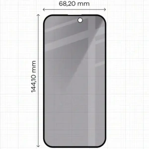 Prywatyzujące szkło hartowane Bizon Glass Edge Shadow Duo do do Apple iPhone 15 / 16 przyciemniane z czarną ramką [2 PACK]