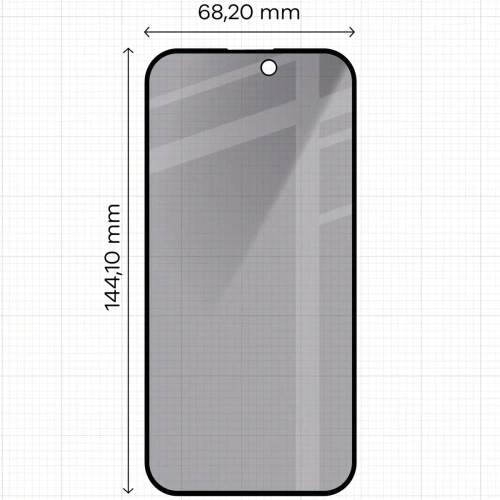 Prywatyzujące szkło hartowane Bizon Glass Edge Shadow Duo do do Apple iPhone 15 / 16 przyciemniane z czarną ramką [2 PACK]