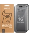 Prywatyzujące szkło hartowane Bizon Glass Edge Shadow Duo do do Apple iPhone 16 Pro Max przyciemniane z czarną ramką [2 PACK]