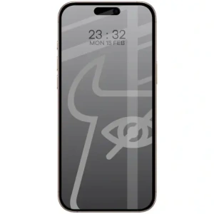 Prywatyzujące szkło hartowane Bizon Glass Edge Shadow Duo do do Apple iPhone 16 Pro Max przyciemniane z czarną ramką [2 PACK]