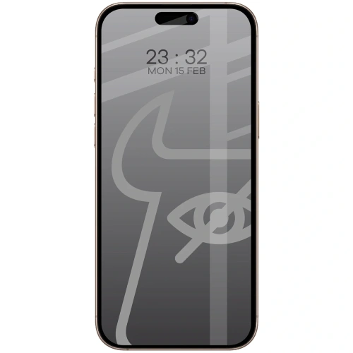 Prywatyzujące szkło hartowane Bizon Glass Edge Shadow Duo do do Apple iPhone 16 Pro Max przyciemniane z czarną ramką [2 PACK]