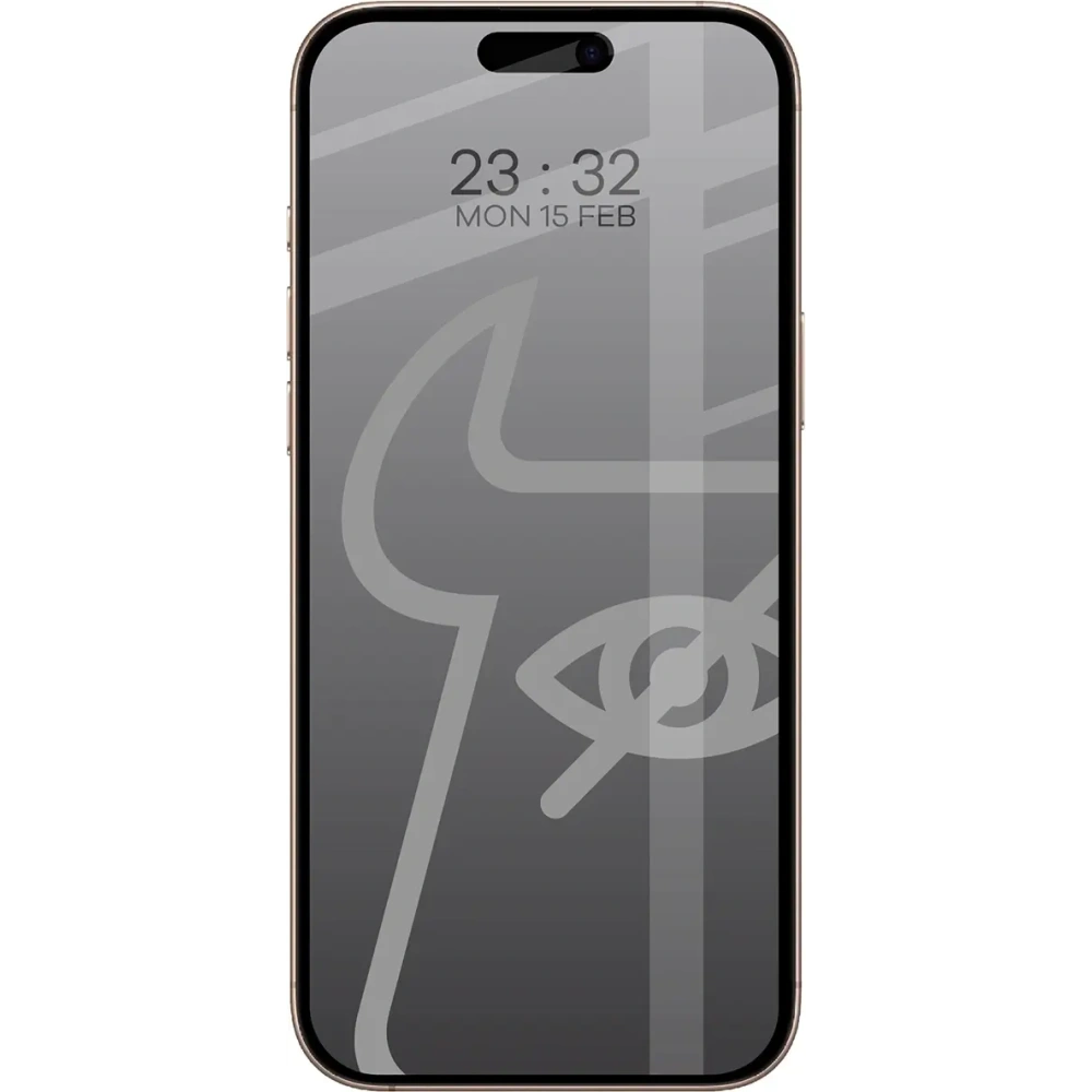 Prywatyzujące szkło hartowane Bizon Glass Edge Shadow Duo do do Apple iPhone 16 Pro Max przyciemniane z czarną ramką [2 PACK]