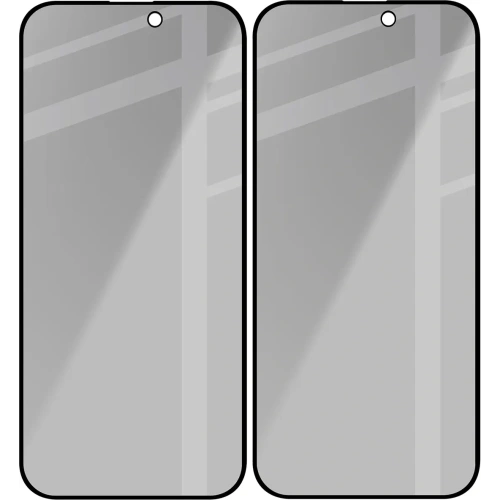 Prywatyzujące szkło hartowane Bizon Glass Edge Shadow Duo do do Apple iPhone 16 Pro Max przyciemniane z czarną ramką [2 PACK]