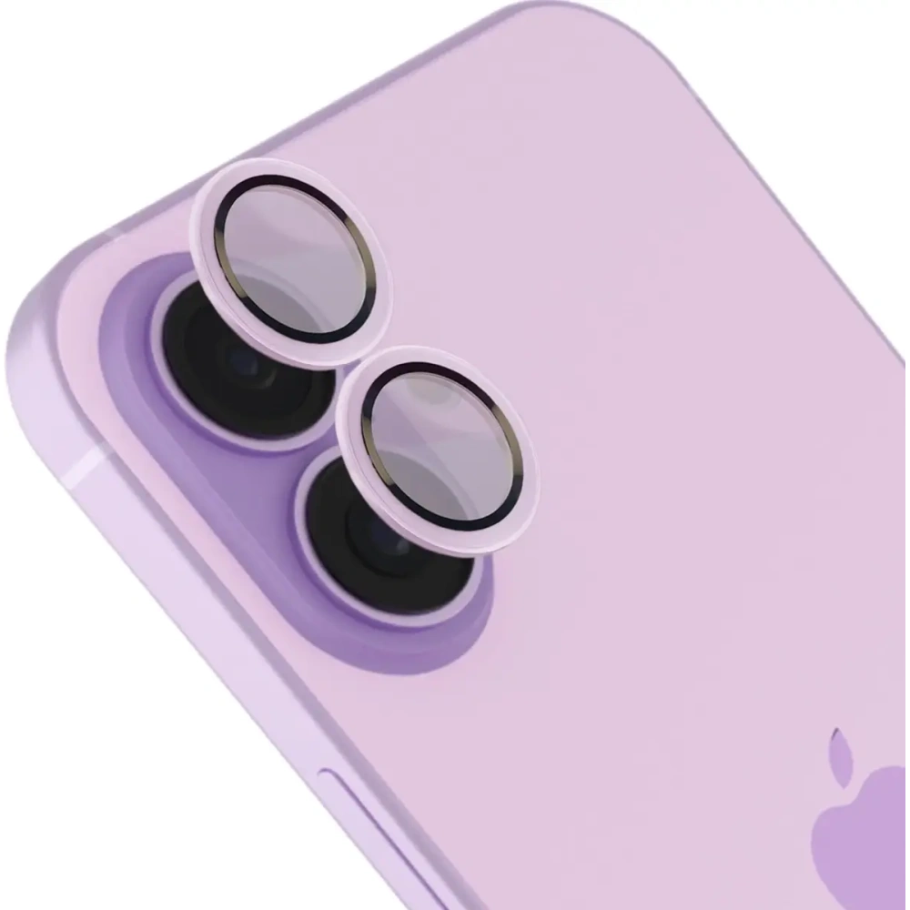 Szkło na aparat z aplikatorem Bizon Glass Snap Lens do do Apple iPhone 17 lawendowa ramka