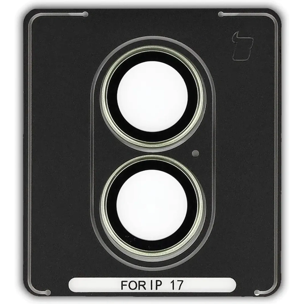 Szkło na aparat z aplikatorem Bizon Glass Snap Lens do do Apple iPhone 17 jasnozielona ramka