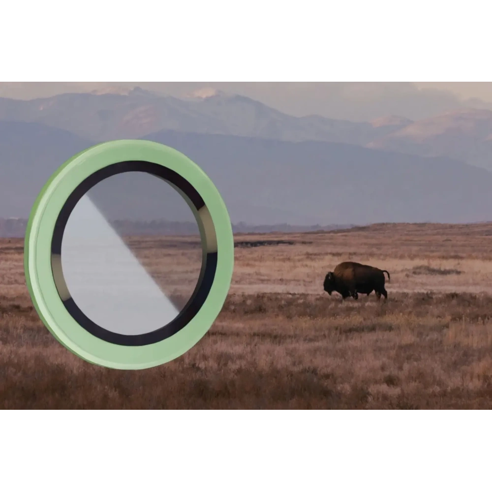 Szkło na aparat z aplikatorem Bizon Glass Snap Lens do do Apple iPhone 17 jasnozielona ramka