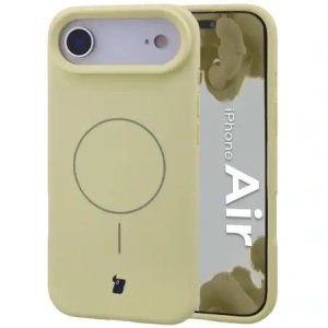 Silikonowe etui z pierścieniem magnetycznym Bizon Soft Case Magnetic do do Apple iPhone Air jasnożółte