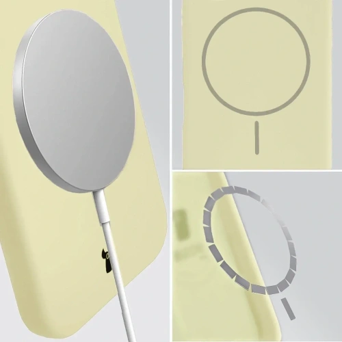 Silikonowe etui z pierścieniem magnetycznym Bizon Soft Case Magnetic do do Apple iPhone Air jasnożółte