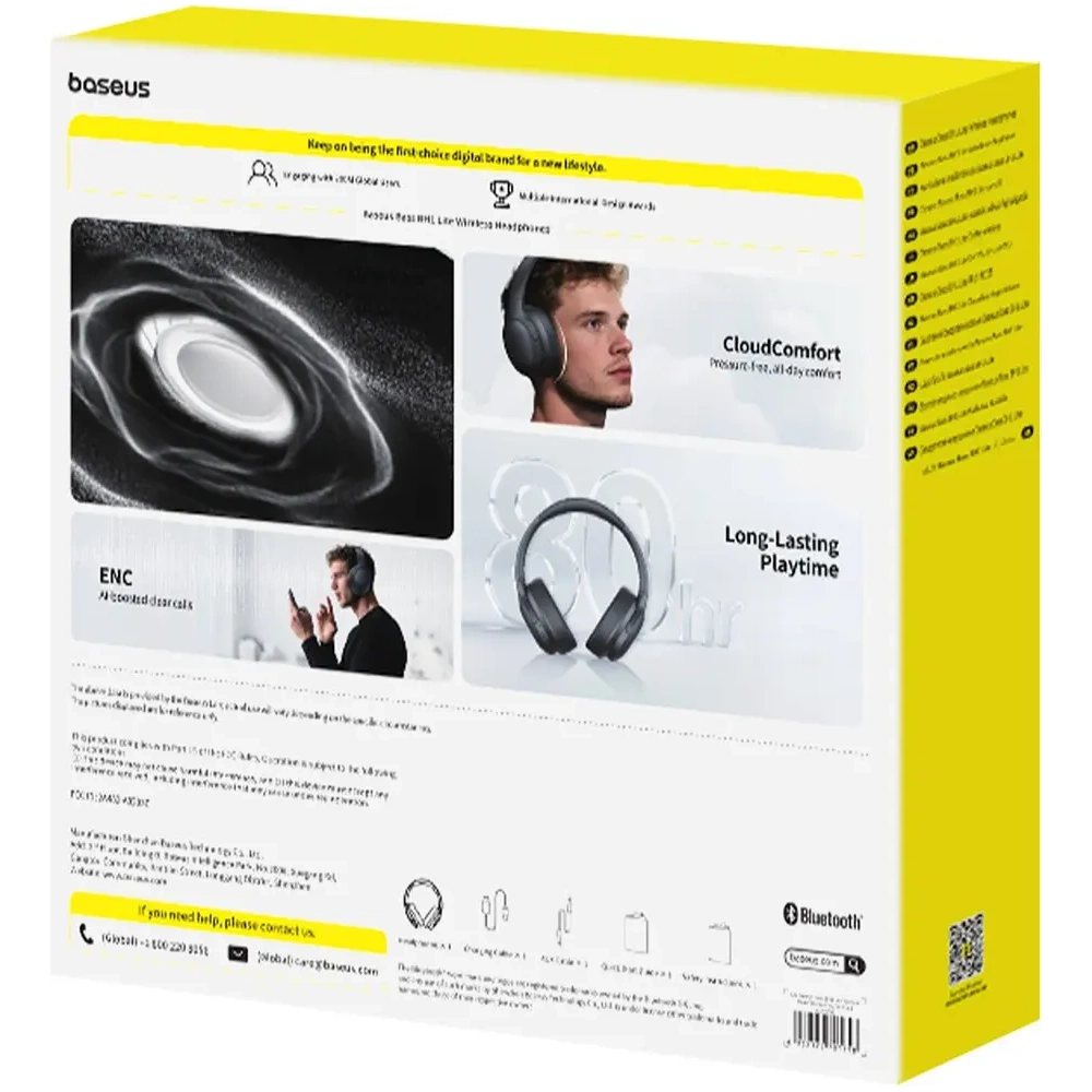 Słuchawki bezprzewodowe nauszne Baseus Bass BH1 Lite Bluetooth 6.0 czarne