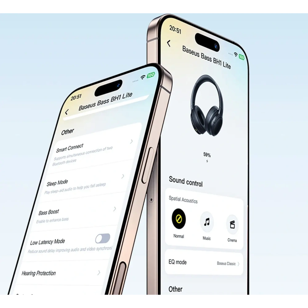 Słuchawki bezprzewodowe nauszne Baseus Bass BH1 Lite Bluetooth 6.0 czarne