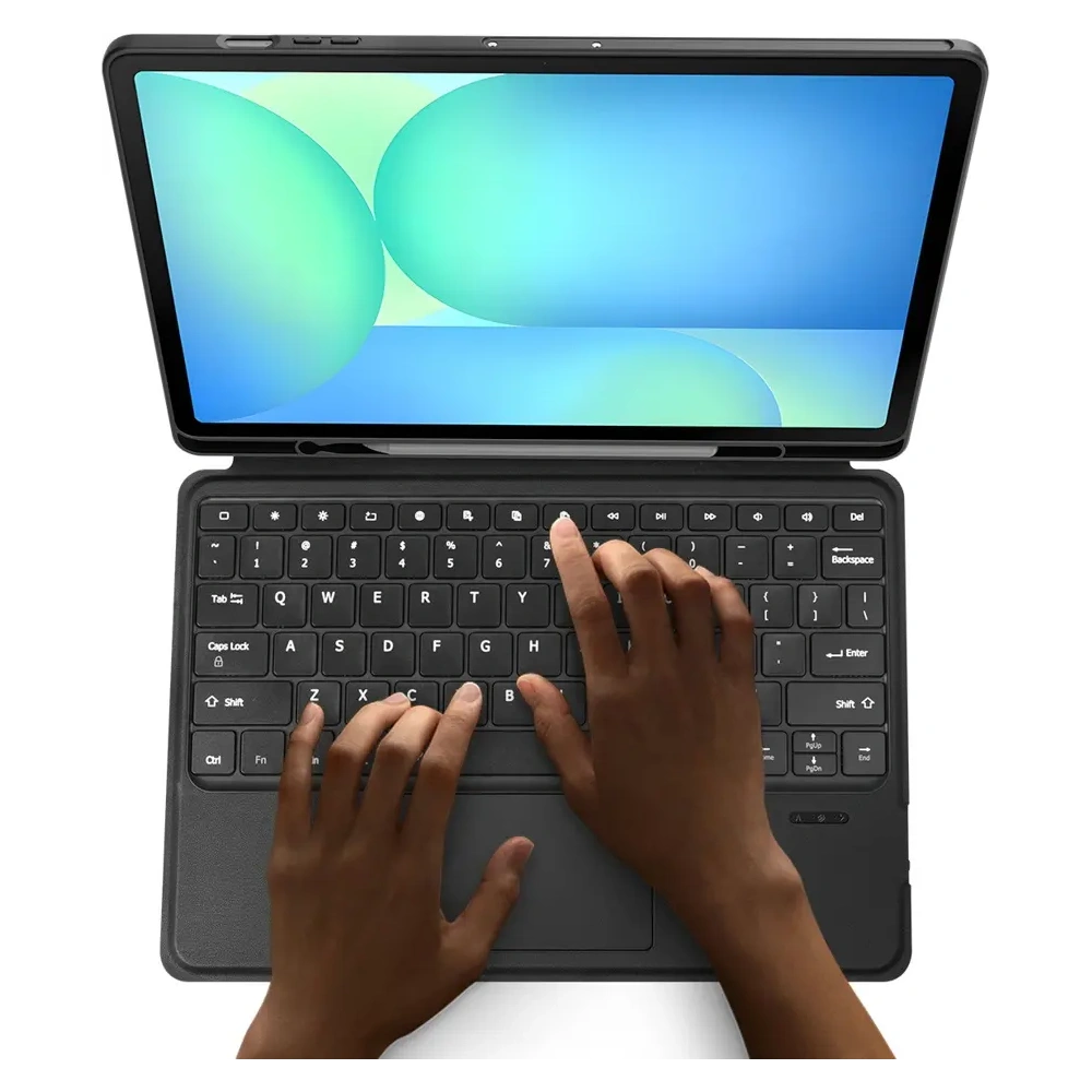 Etui z klawiaturą Dux Ducis DK series do Samsung Tab S10 FE+ Plus z podświetleniem czarna