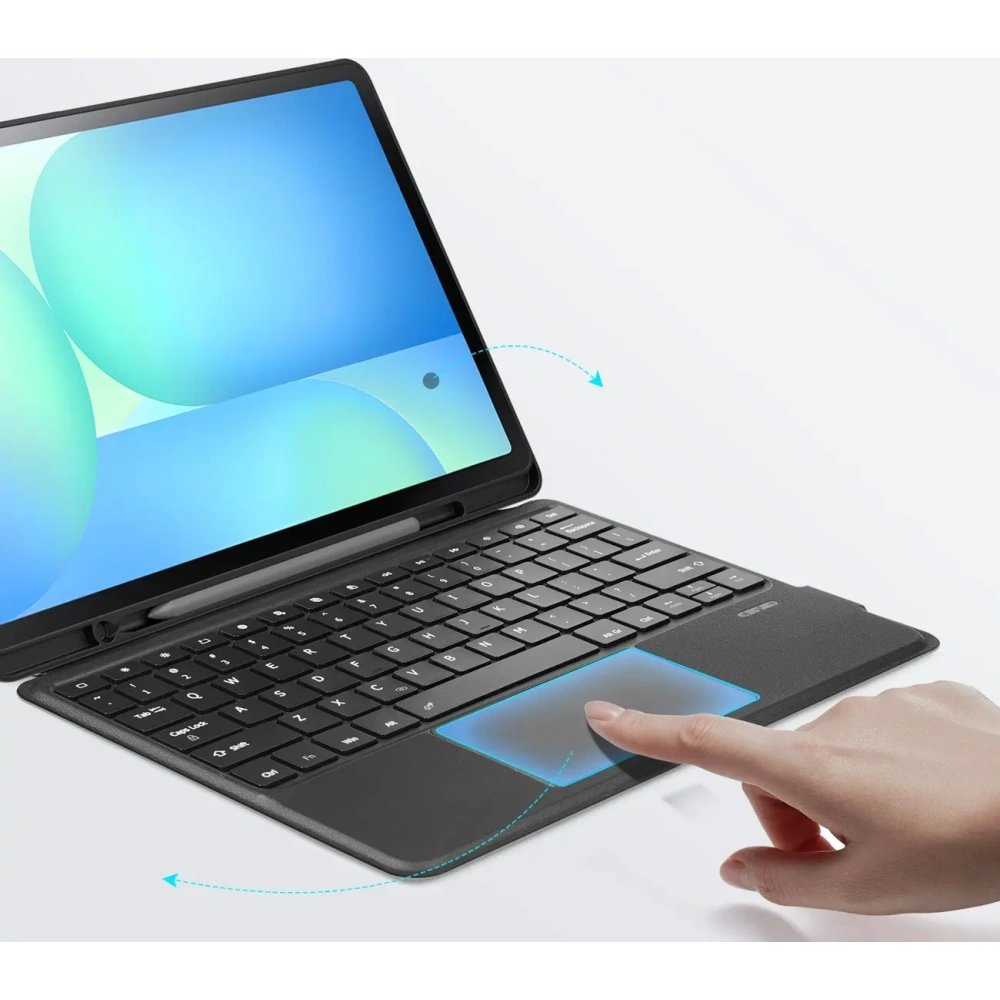 Etui z klawiaturą Dux Ducis DK series do Samsung Tab S10 FE+ Plus z podświetleniem czarna