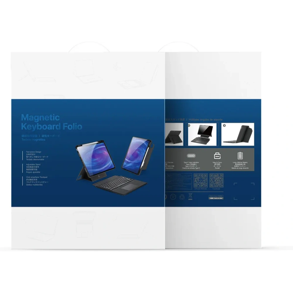 Etui z klawiaturą Dux Ducis DK series do Samsung Tab S10 FE+ Plus z podświetleniem czarna