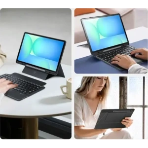 Etui z klawiaturą Dux Ducis DK series do Samsung Tab S10 FE+ Plus czarne