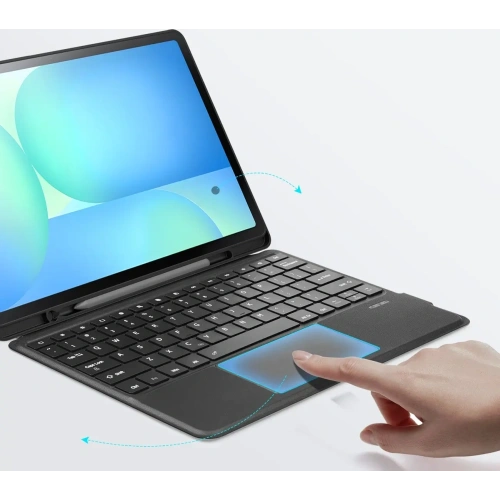 Etui z klawiaturą Dux Ducis DK series do Samsung Tab S10 FE+ Plus czarne