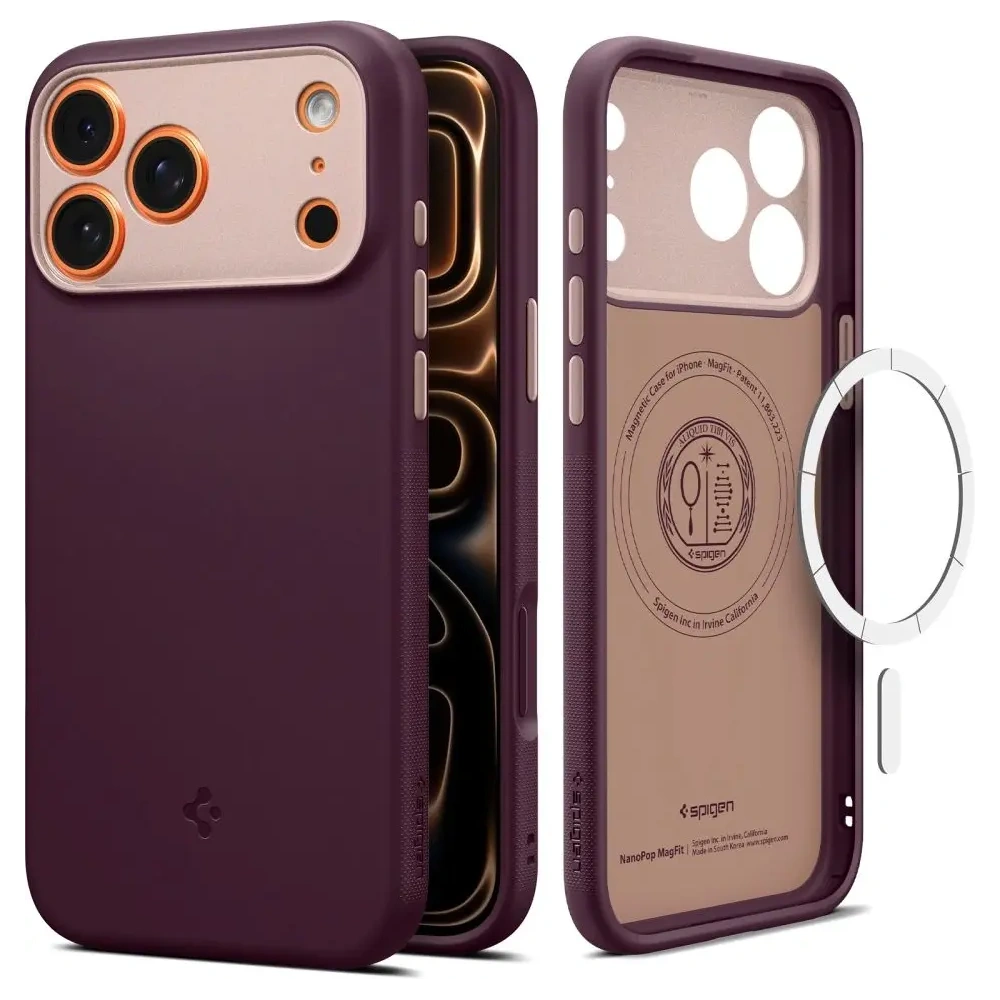 Etui Spigen Nano Pop Mag MagSafe do Apple iPhone 17 Pro Burgundy Bean
