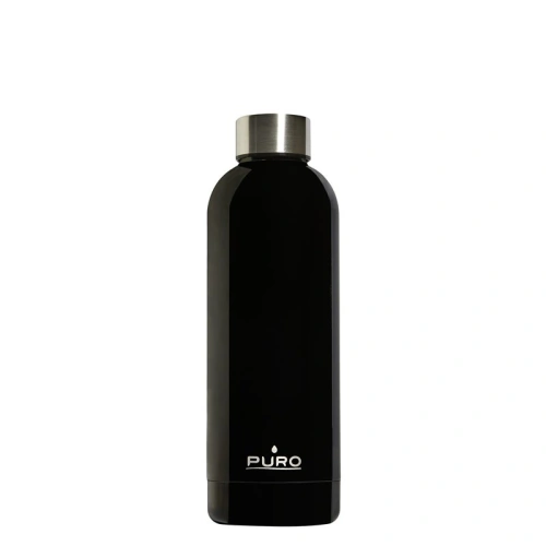 Buy Puro Hot&Cold Thermal Stainless Steel Water Bottle 500ml (Shiny Black) - PUR159BLK - {ean13} - Home Screen Store Europe