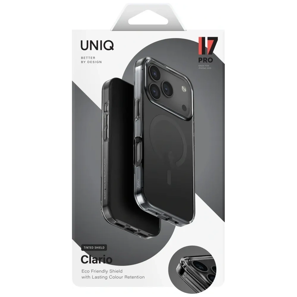 Etui UNIQ Clario do Apple iPhone 17 Pro Magclick Charging czarny