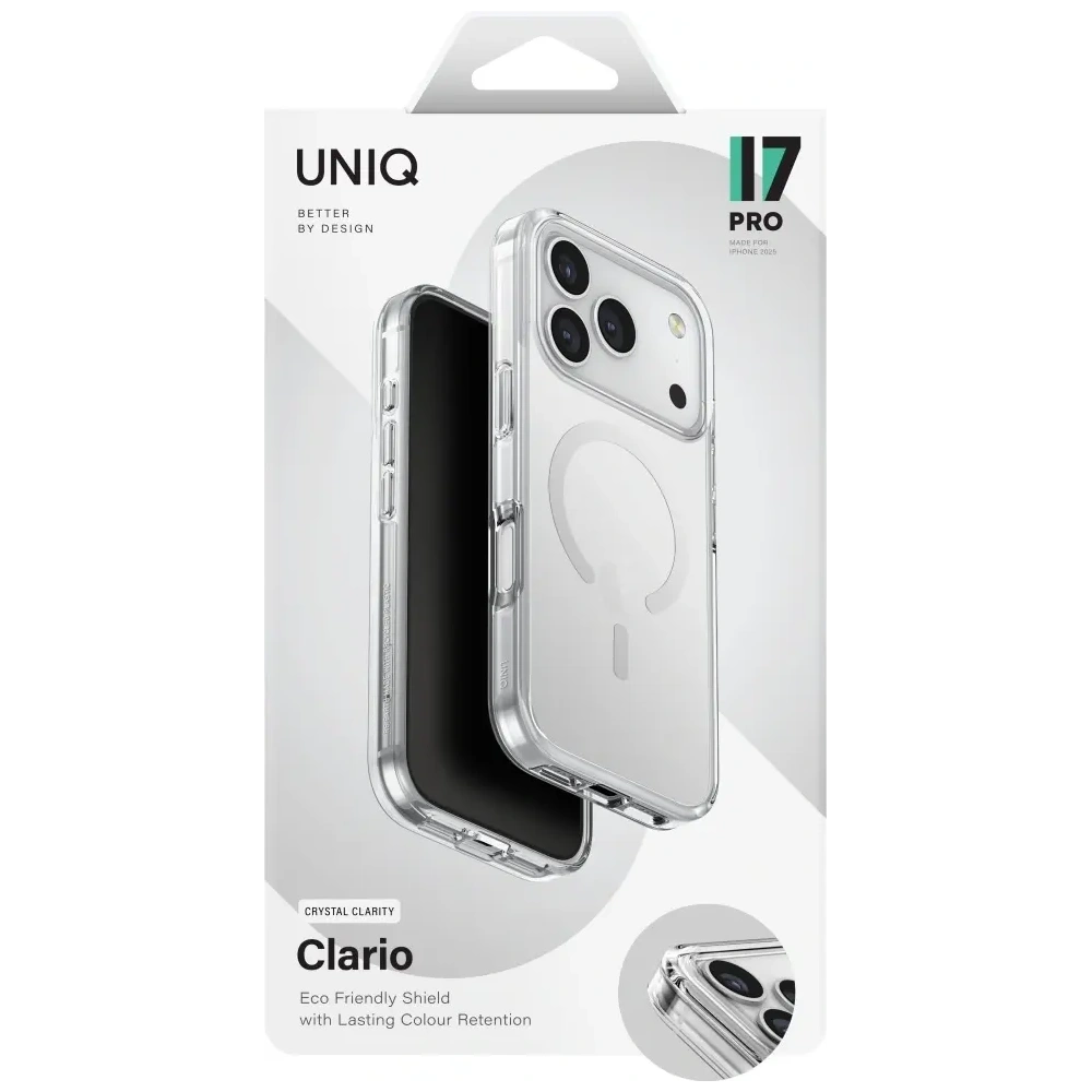 Etui UNIQ Clario do Apple iPhone 17 Pro Magclick Charging przezroczysty