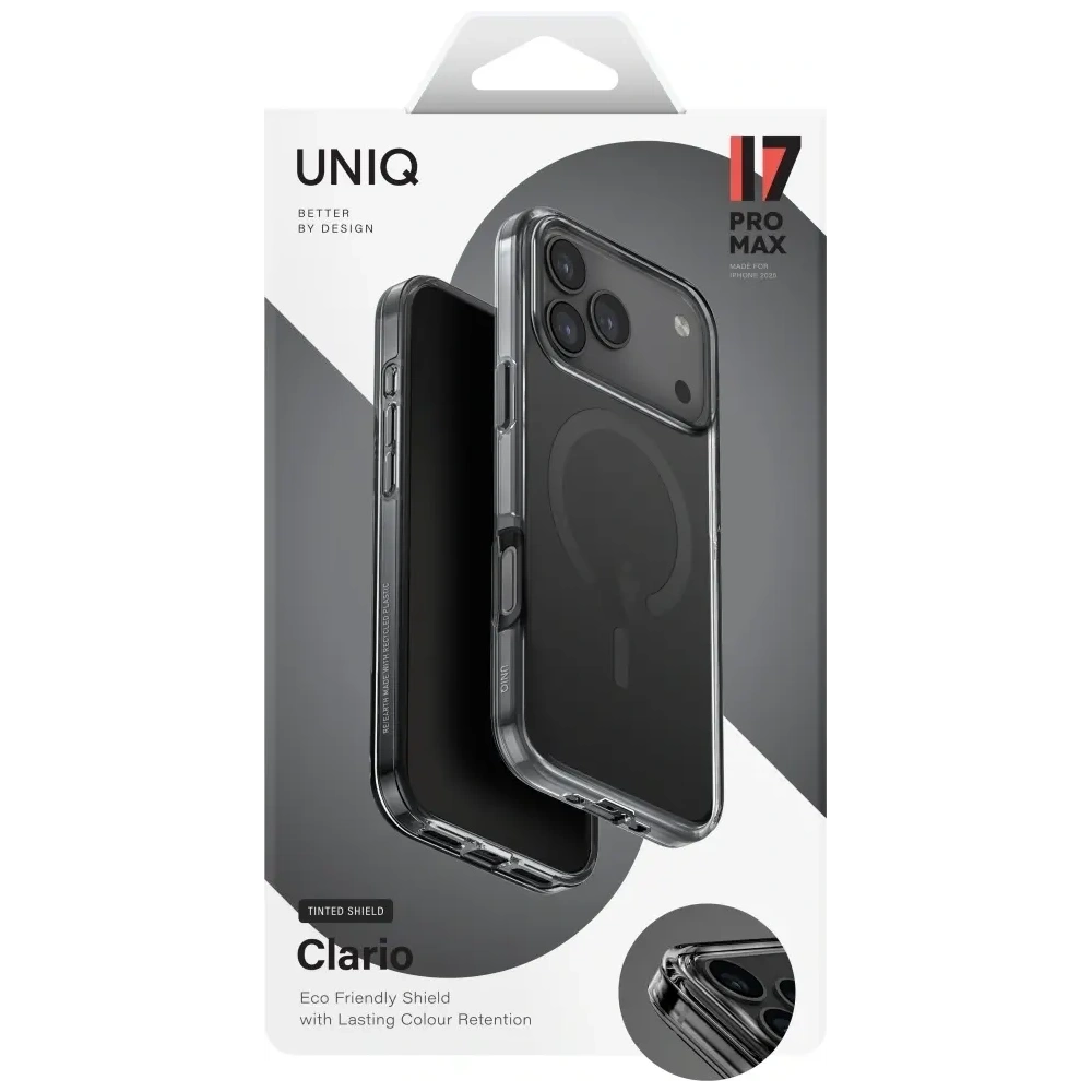 Etui UNIQ Clario do Apple iPhone 17 Pro Max Magclick Charging czarny