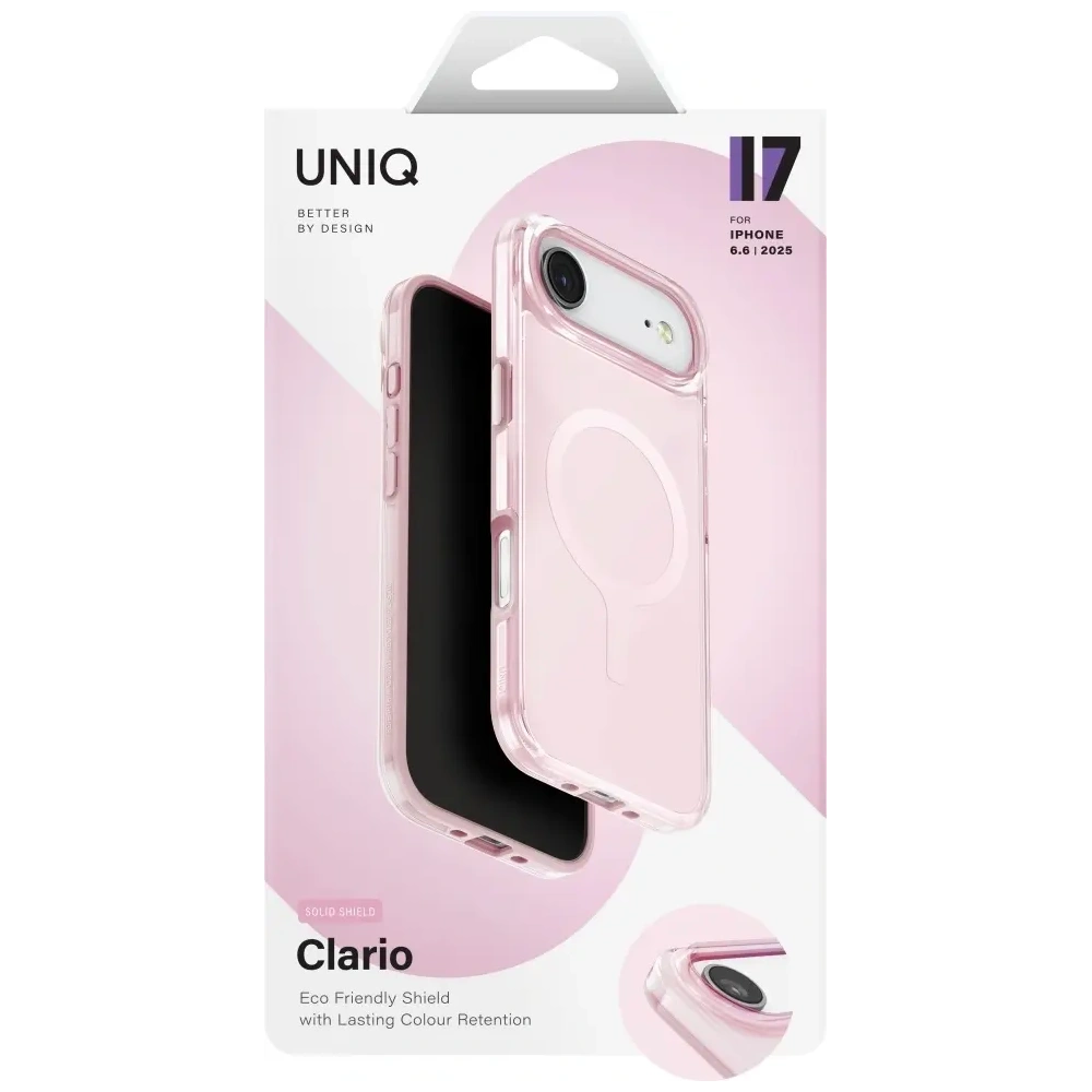 Etui UNIQ Clario do Apple iPhone Air Magclick Charging różowy