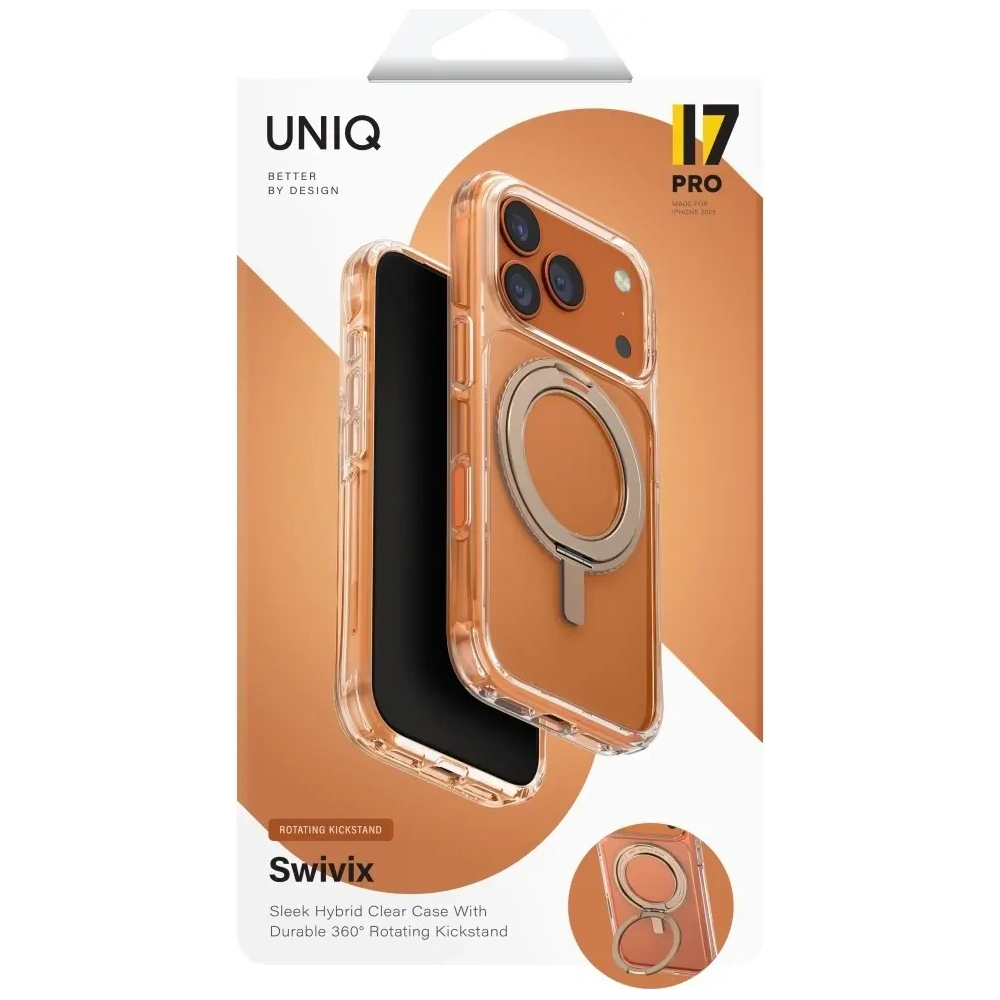 Etui UNIQ Swivix do Apple iPhone 17 Pro 360 Rotating Kickstand złoty