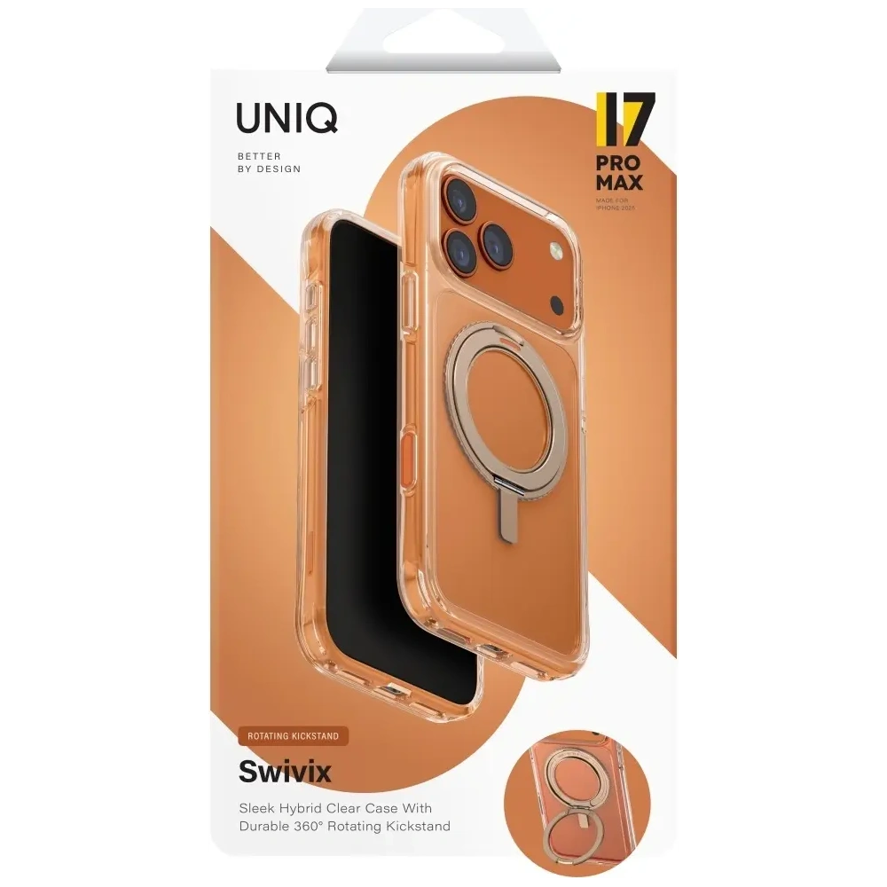 Etui UNIQ Swivix do Apple iPhone 17 Pro Max 360 Rotating Kickstand złoty