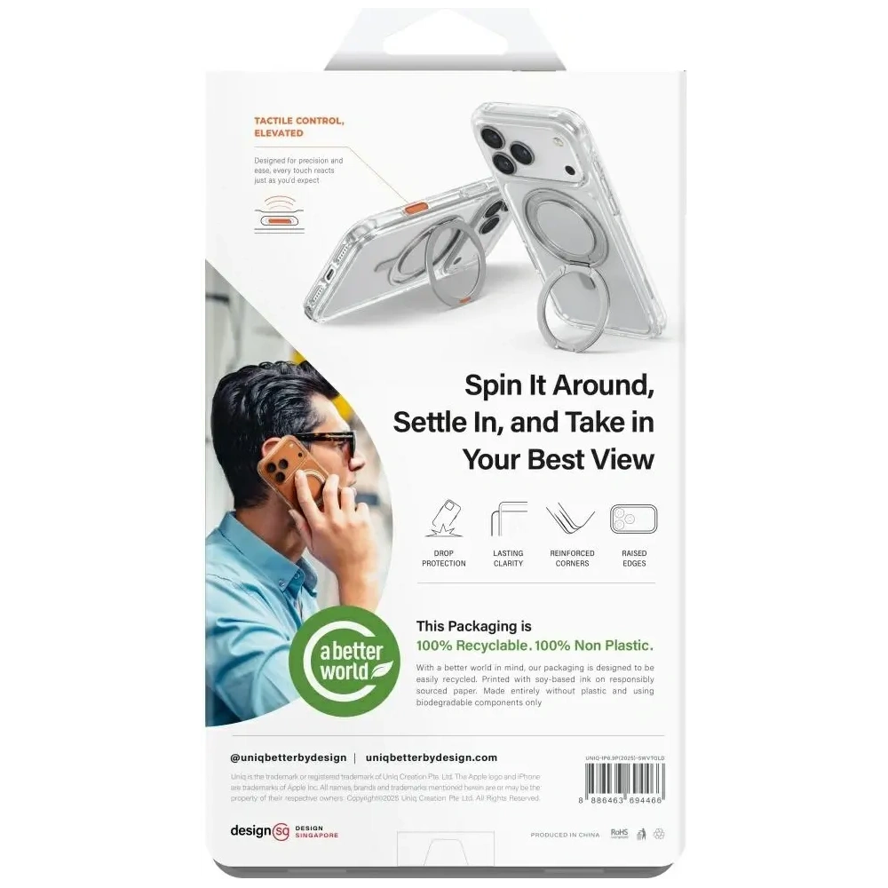 Etui UNIQ Swivix do Apple iPhone 17 Pro Max 360 Rotating Kickstand złoty